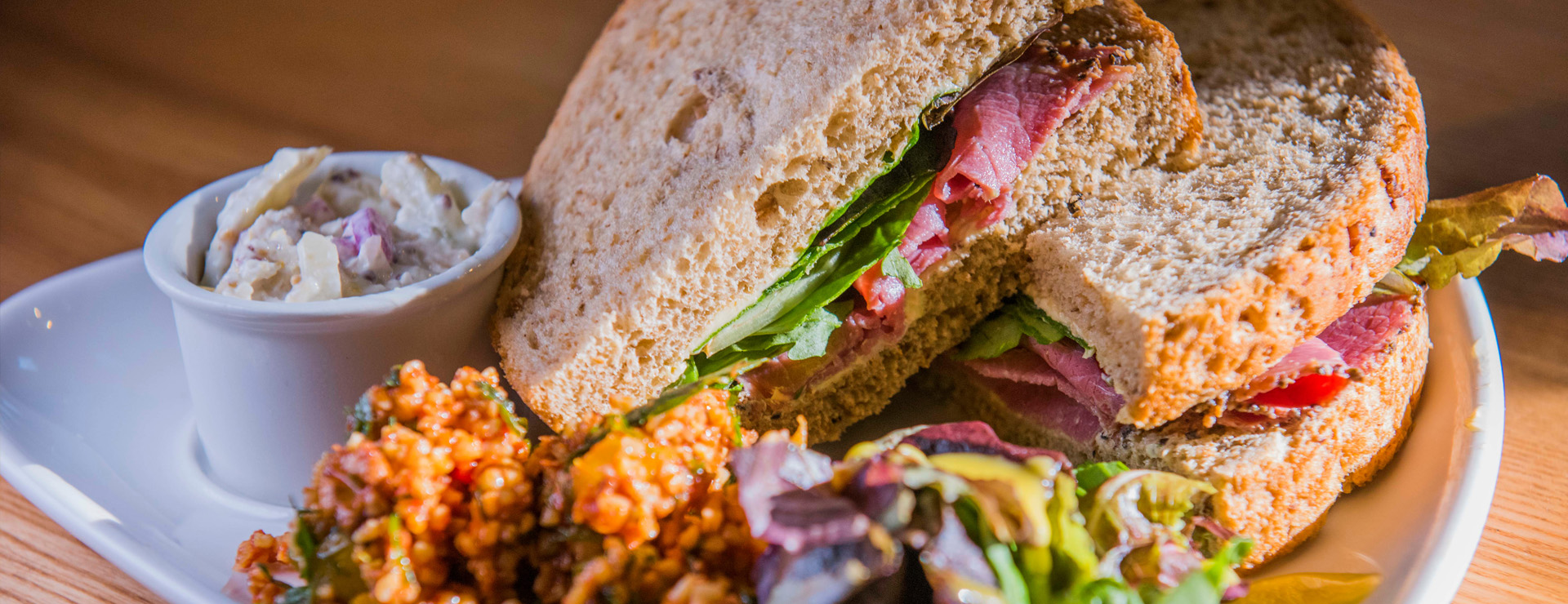 Freshly prepared sandwich in the cafe at Dewar's Aberfeldy Distillery - Aberfeldy lunch venue